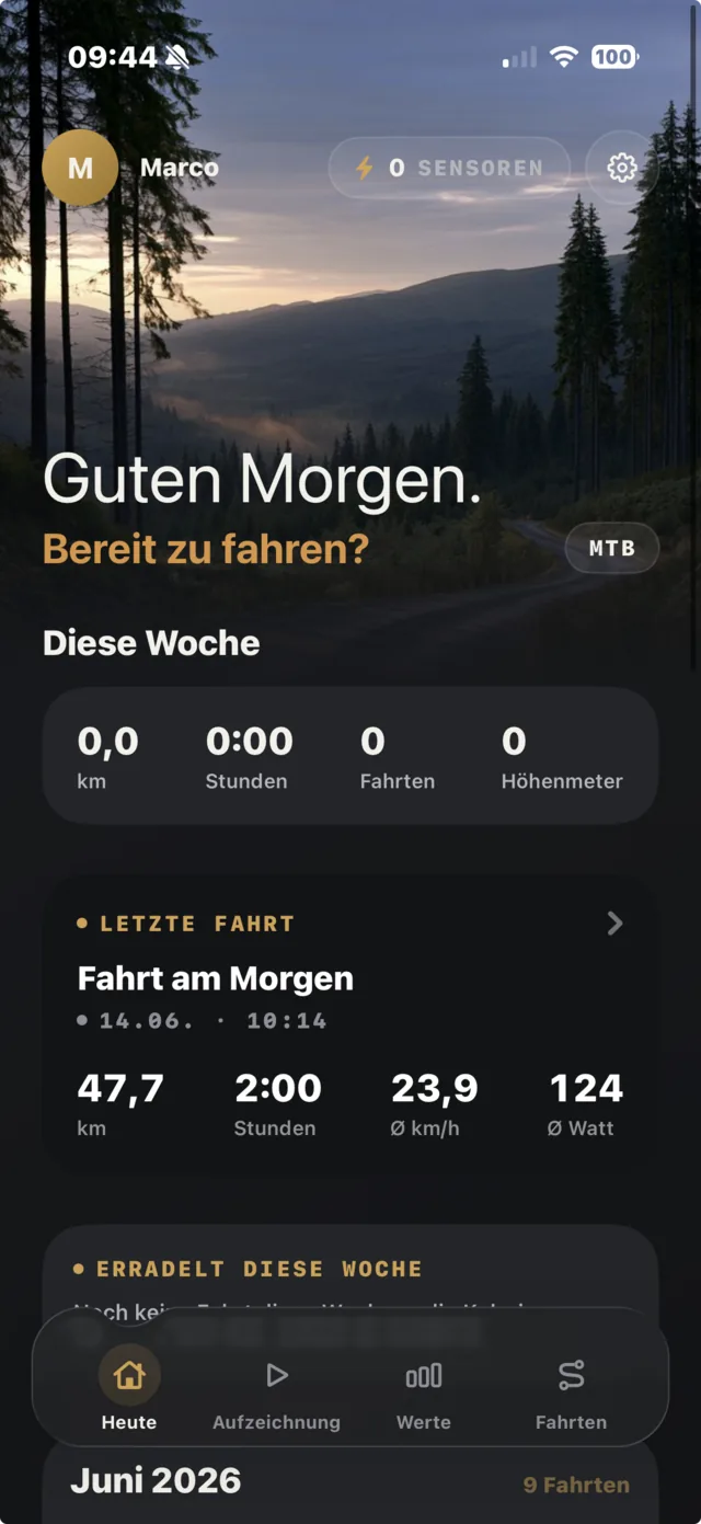 Kavvamos Start-Bildschirm